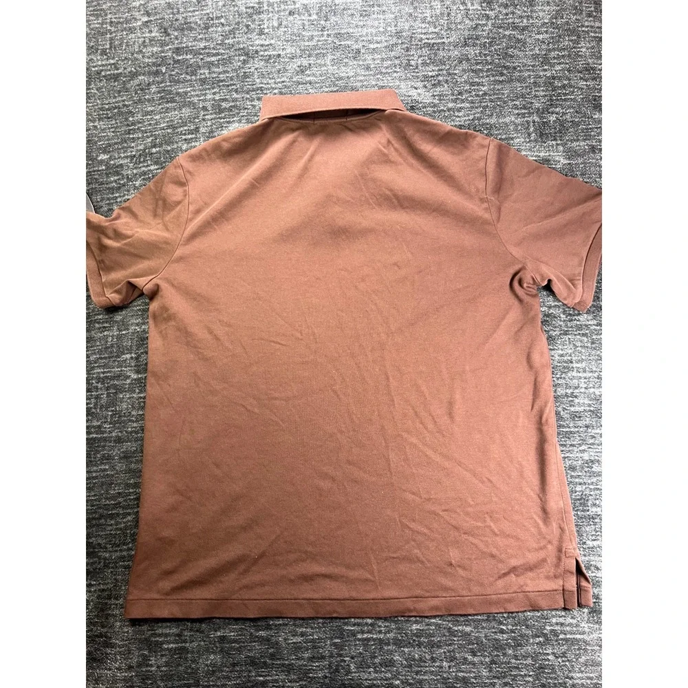 Polo Ralph Lauren Polo Shirt Mens Medium Brown Classic Fit Short Sleeve Pique